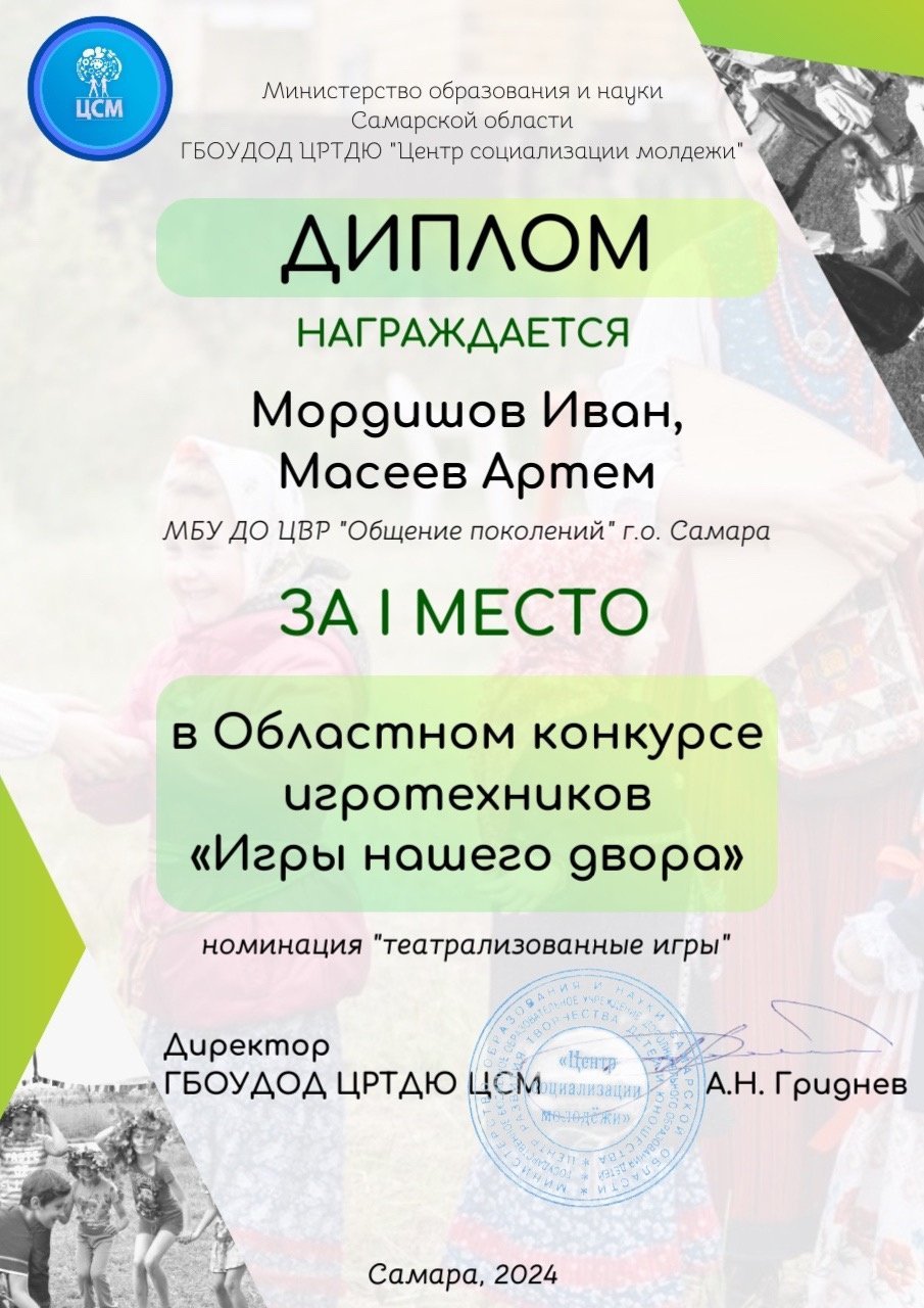 Диплом игротехники